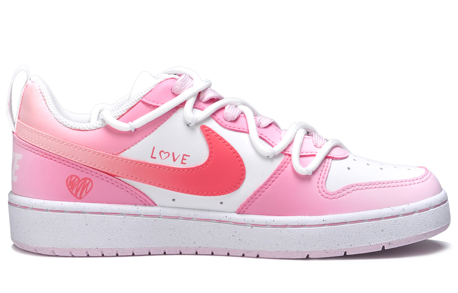 [Custom Shoes] (W) Nike Court Borough Low 'Sweet Love Pink Graffiti Gradient' 圖 3