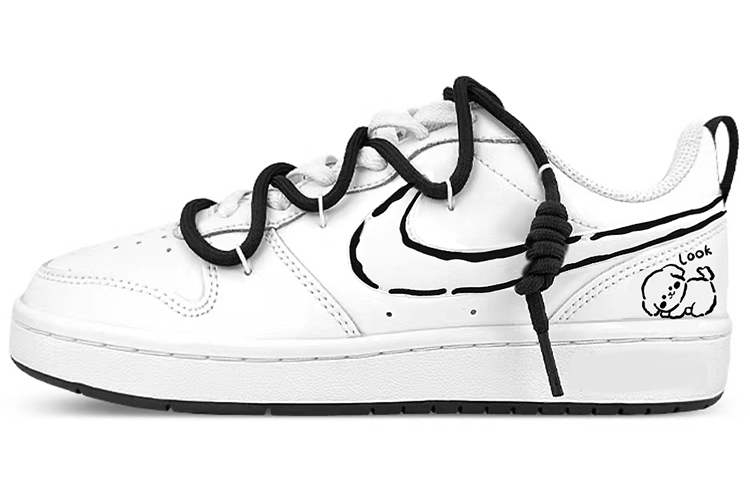 [Custom Shoes] (W) Nike Court Borough Low 'White Graffiti'
