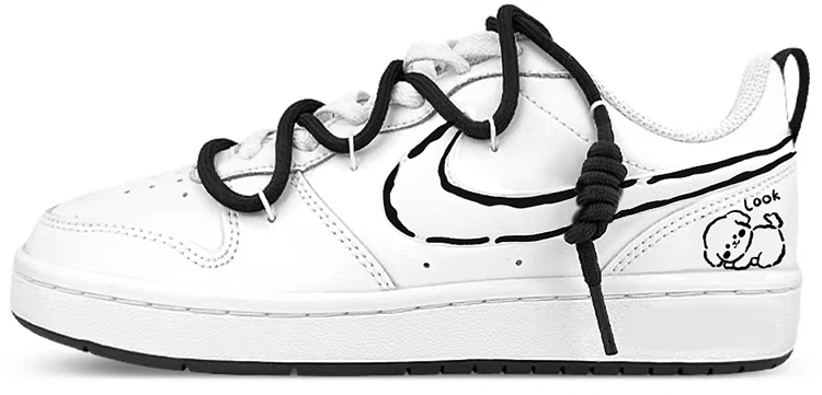custom-shoes-women-nike-court-borough-low-white-graffiti