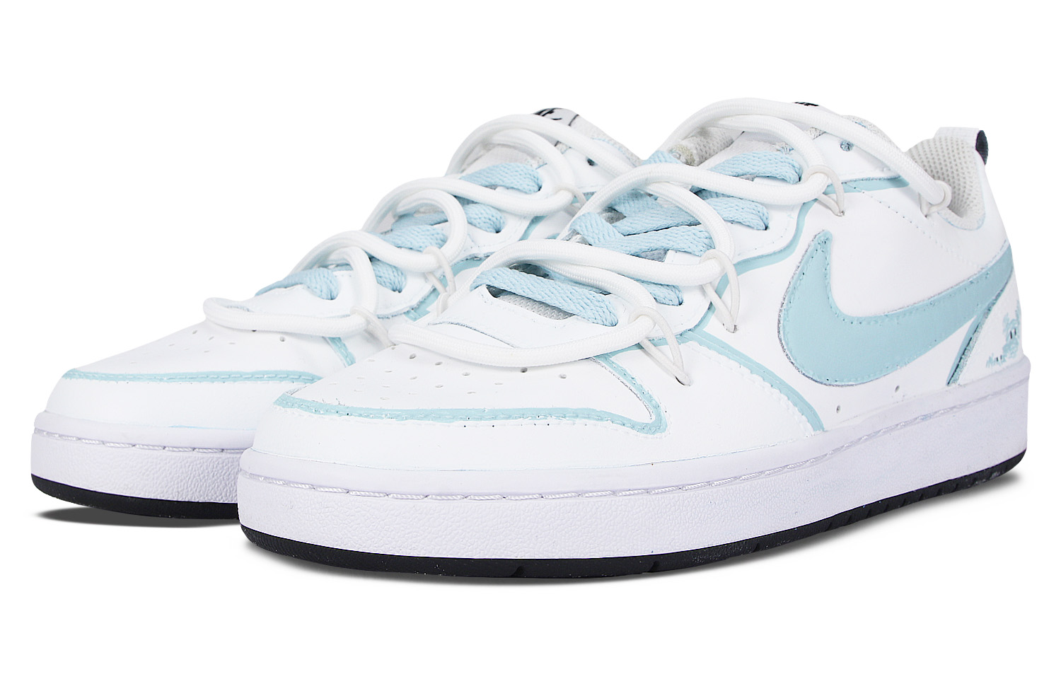 Shop (W) [Kasut Reka Khas] Nike Court Borough Low 'Putih Biru Kala Jengking' BQ5448-104(Team298-线条蝎子)