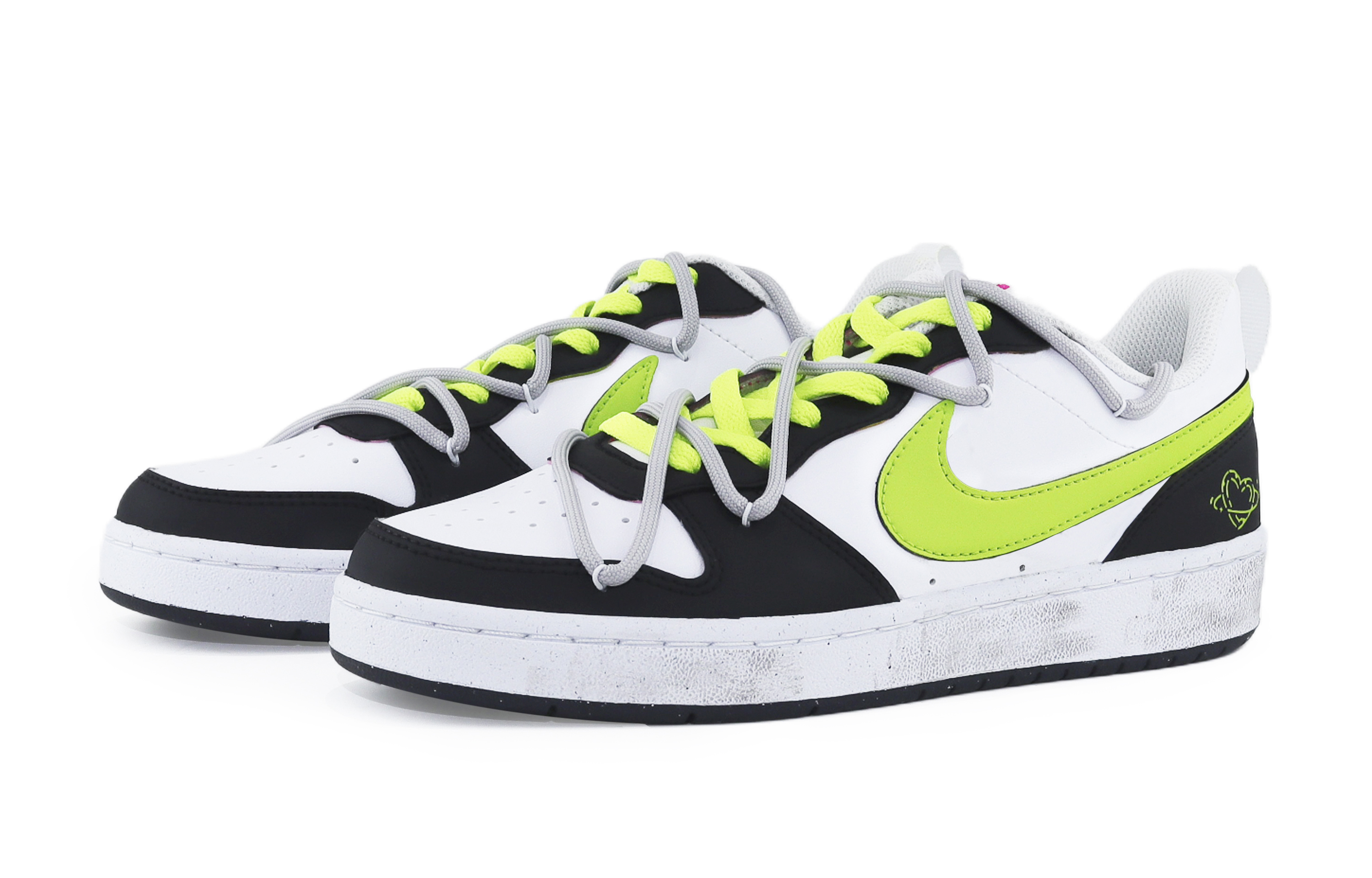 Shop (W) [Sepatu Kustom] Nike Court Borough Low 'Wisdom Fruit Firefly Green' DV5456-108(Team129-萤火星光)
