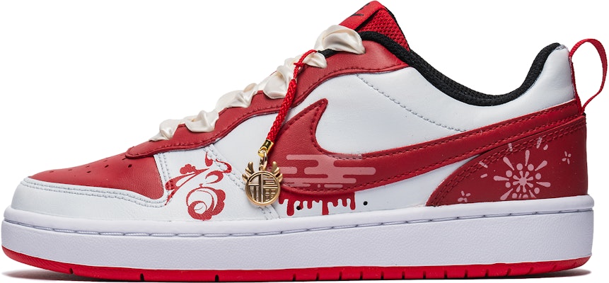 【訂製球鞋】 Nike Court Borough Low野鶴製作 龍年系列 新年來福 低筒 板鞋 女款 紅 Order 【訂製球鞋】 Nike Court Borough Low野鶴製作 龍年系列 新年來福 低筒 板鞋 女款 紅