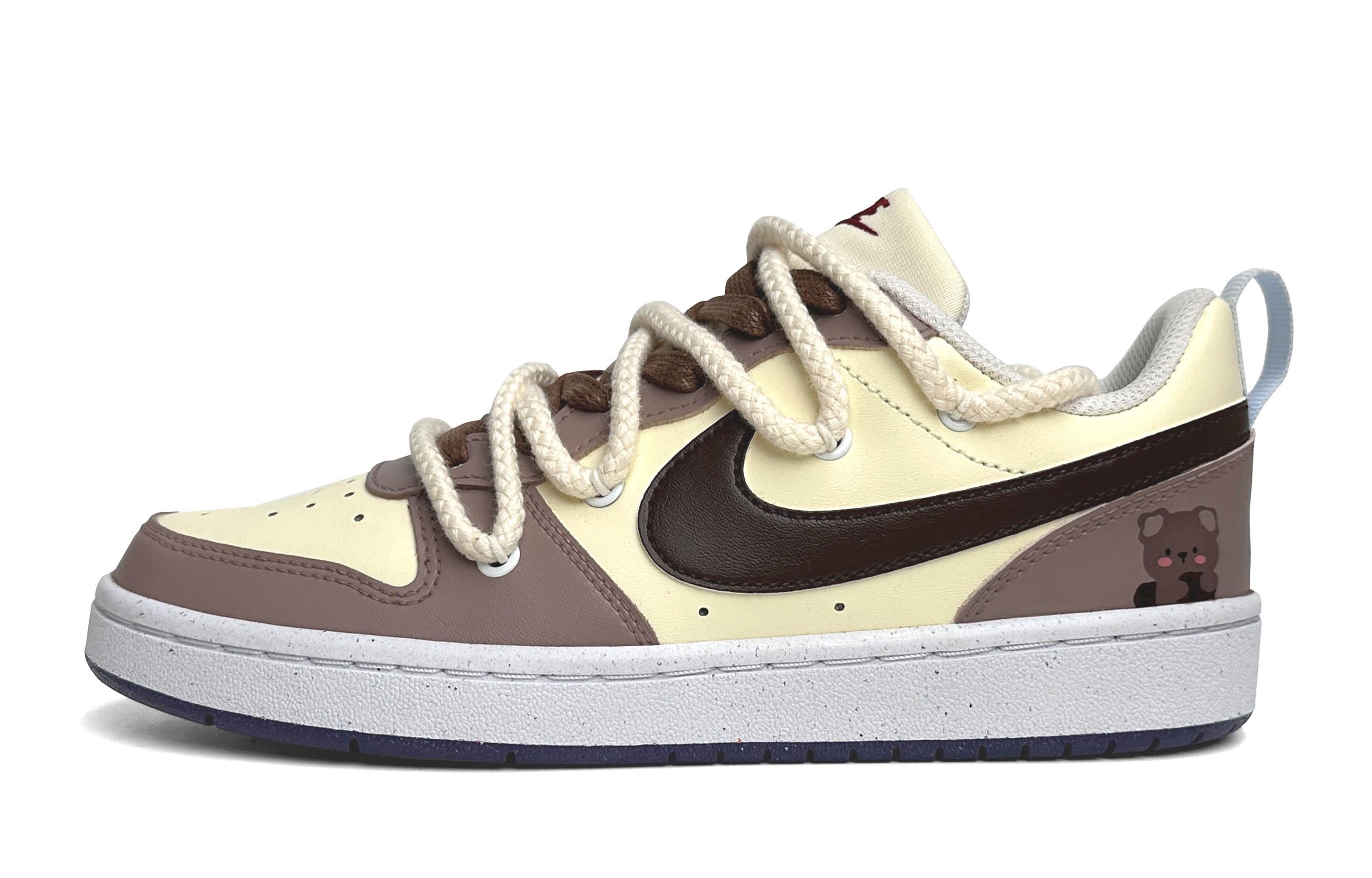 [Custom Shoes] (W) Nike Court Borough Low 'Yellow Biscuit Bear'