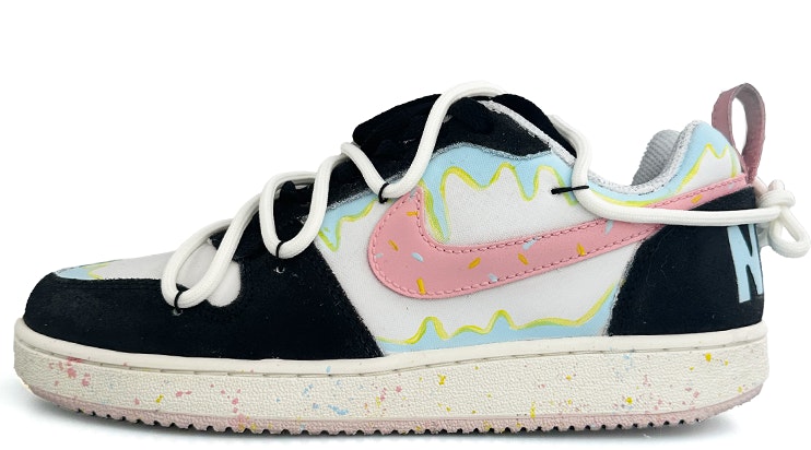 custom-shoes-women-nike-court-borough-low-prm-ice-cream-black-white