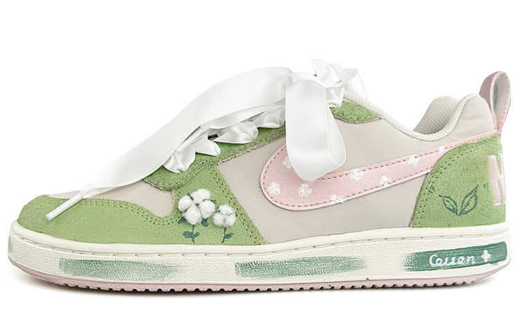 Buy (W) Zapatillas Nike Court Borough Low PRM 'Lazo Verde Rosa Seda' 861533-101(Team13-小棉花3)