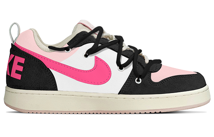 Order (W) [Sepatu Kustom] Nike Court Borough Low PRM 'Shibuya Kogal Hitam Merah Muda' 861533-101(TeamY-女款多巴胺黑粉)
