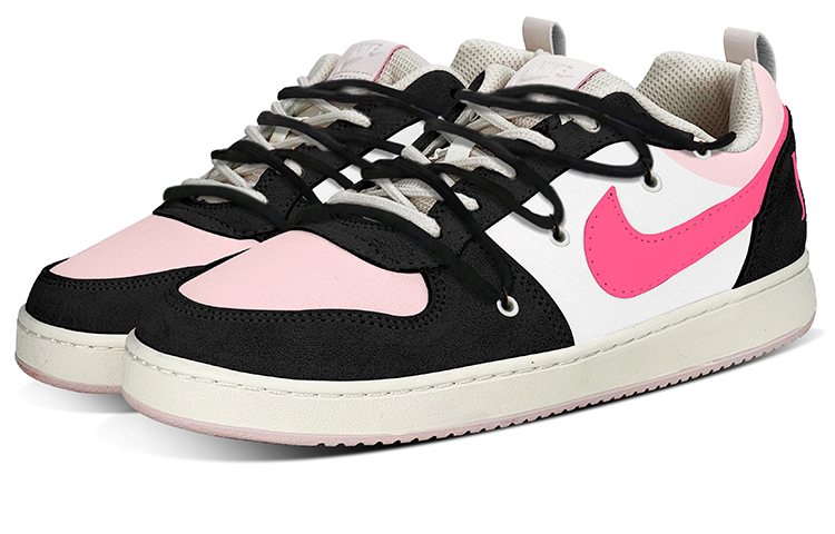 Lookbook (W) [Sepatu Kustom] Nike Court Borough Low PRM 'Shibuya Kogal Hitam Merah Muda' 861533-101(TeamY-女款多巴胺黑粉)
