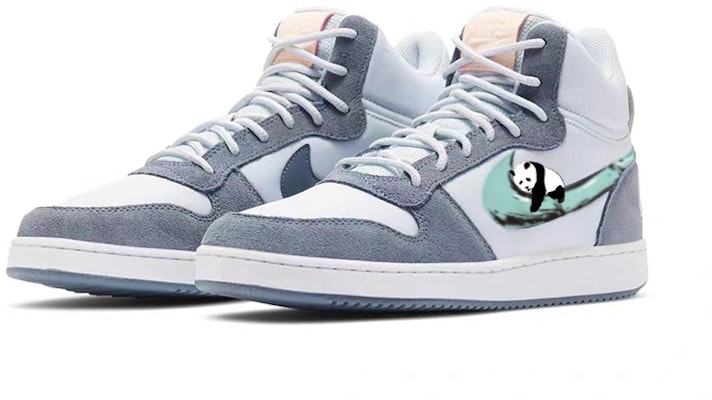 (W) Kasut Custom Nike Court Borough Mid 'Panda Buluh' 844907-005(Team56-熊猫抱竹) Lookbook (W) Kasut Custom Nike Court Borough Mid 'Panda Buluh' 844907-005(Team56-熊猫抱竹)