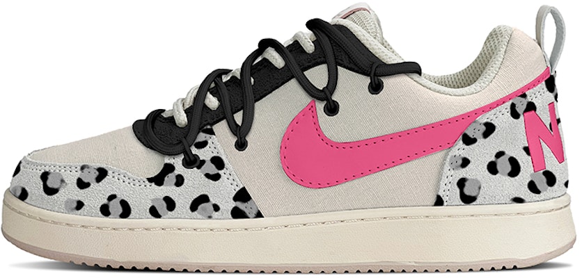 【訂製球鞋】 Nike Court Borough PRM 澀谷辣妹Y2K 豹紋甜心 vibe解構綁帶 低筒 板鞋 女款 粉黑 Order 【訂製球鞋】 Nike Court Borough PRM 澀谷辣妹Y2K 豹紋甜心 vibe解構綁帶 低筒 板鞋 女款 粉黑
