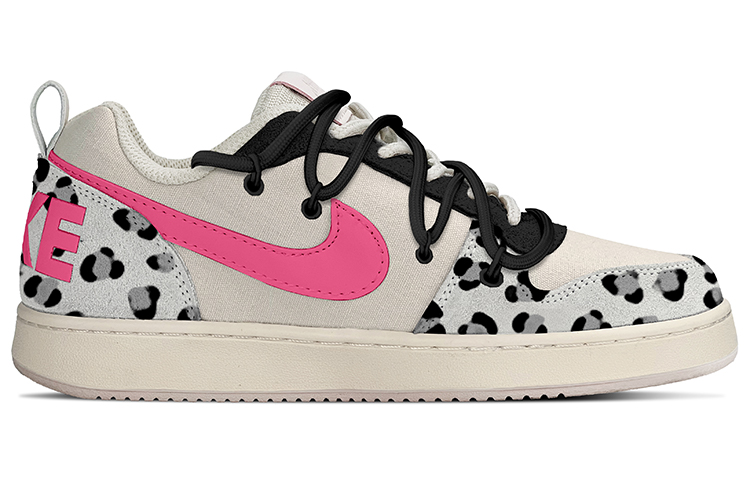 Lookbook 【訂製球鞋】 Nike Court Borough  PRM 澀谷辣妹Y2K 豹紋甜心 vibe解構綁帶 低筒 板鞋 女款 粉黑