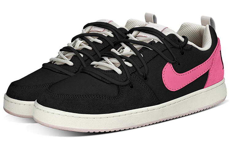 Shop 【定製球鞋】Nike Court Borough PRM 復古潮流 涩谷辣妹 新世紀Y2K 人間蜜桃 甜美風格 vibe解構綁帶 低筒 運動鞋 女款 粉黑