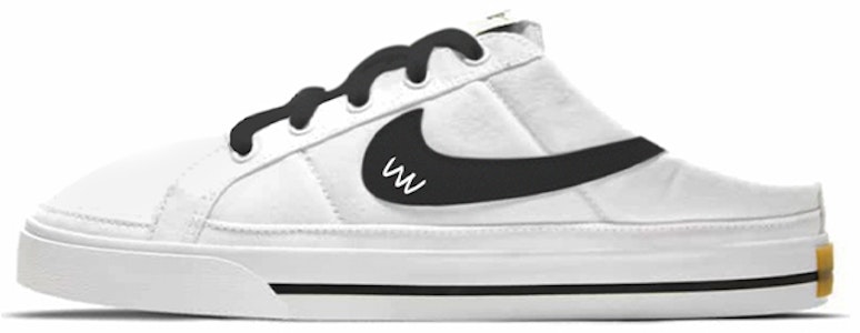 【訂製球鞋】Nike Court Legacy Mule 夏日精靈 輕訂製 防滑平衡 半拖 低筒 板鞋 女款 白黑 Buy 【訂製球鞋】Nike Court Legacy Mule 夏日精靈 輕訂製 防滑平衡 半拖 低筒 板鞋 女款 白黑