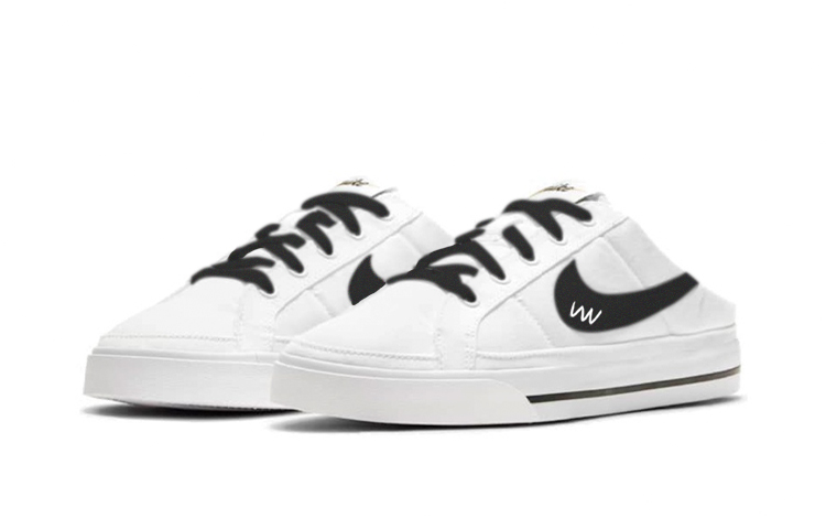 Lookbook 【訂製球鞋】Nike Court Legacy Mule 夏日精靈 輕訂製 防滑平衡 半拖 低筒 板鞋 女款 白黑