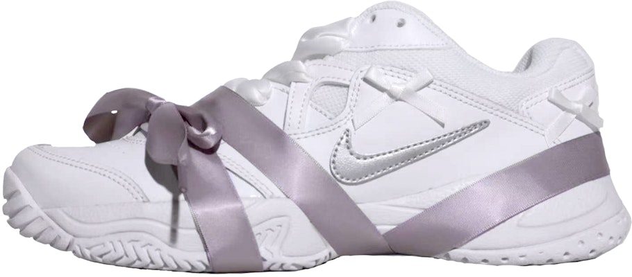 【客製球鞋】 Nike Court Lite 2 法式裸銀緞帶 舒適百搭 低筒 網球鞋 女款 白色 Buy 【客製球鞋】 Nike Court Lite 2 法式裸銀緞帶 舒適百搭 低筒 網球鞋 女款 白色