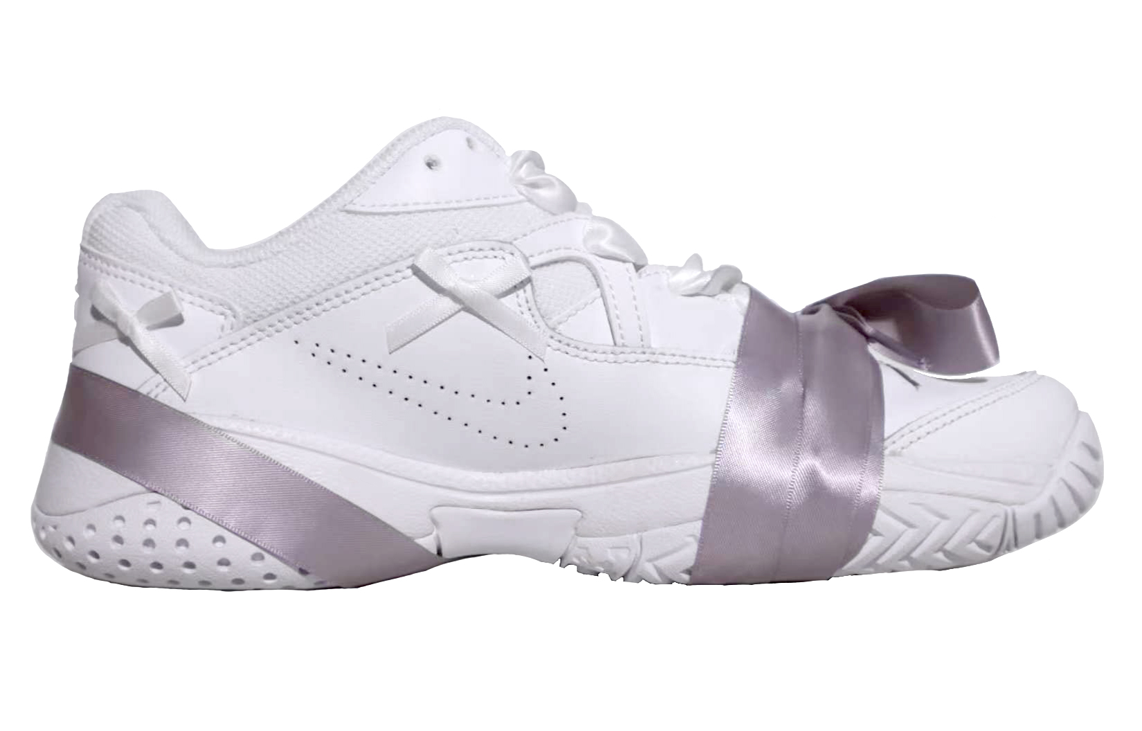 Order 【客製球鞋】 Nike Court Lite 2 法式裸銀緞帶 舒適百搭 低筒 網球鞋 女款 白色