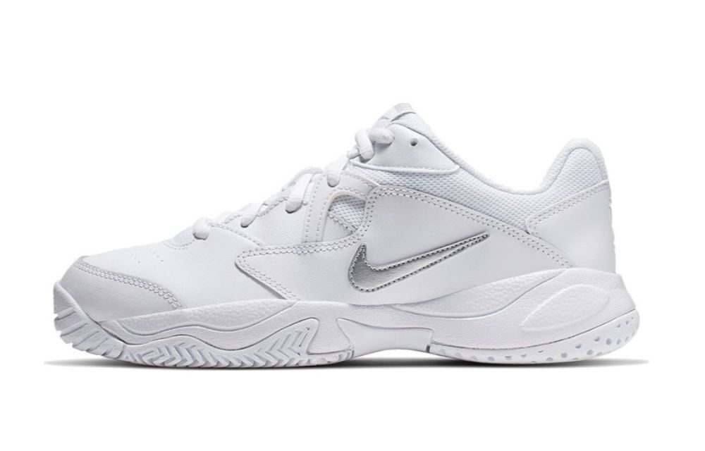 Sizing 【客製球鞋】 Nike Court Lite 2 法式裸銀緞帶 舒適百搭 低筒 網球鞋 女款 白色