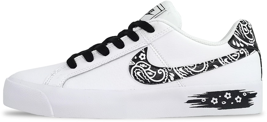 【客製化運動鞋】 Nike Court Royale Ac 腰果花設計 街頭嘻哈 潮流簡約 文藝復古 低筒 板鞋 女款 黑白 Buy 【客製化運動鞋】 Nike Court Royale Ac 腰果花設計 街頭嘻哈 潮流簡約 文藝復古 低筒 板鞋 女款 黑白