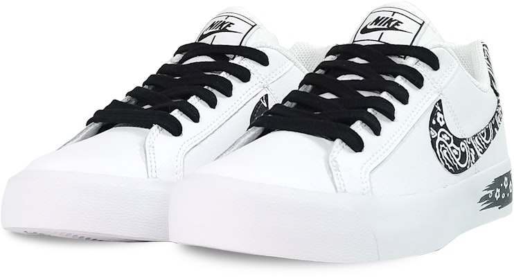 【客製化運動鞋】 Nike Court Royale Ac 腰果花設計 街頭嘻哈 潮流簡約 文藝復古 低筒 板鞋 女款 黑白 Lookbook 【客製化運動鞋】 Nike Court Royale Ac 腰果花設計 街頭嘻哈 潮流簡約 文藝復古 低筒 板鞋 女款 黑白