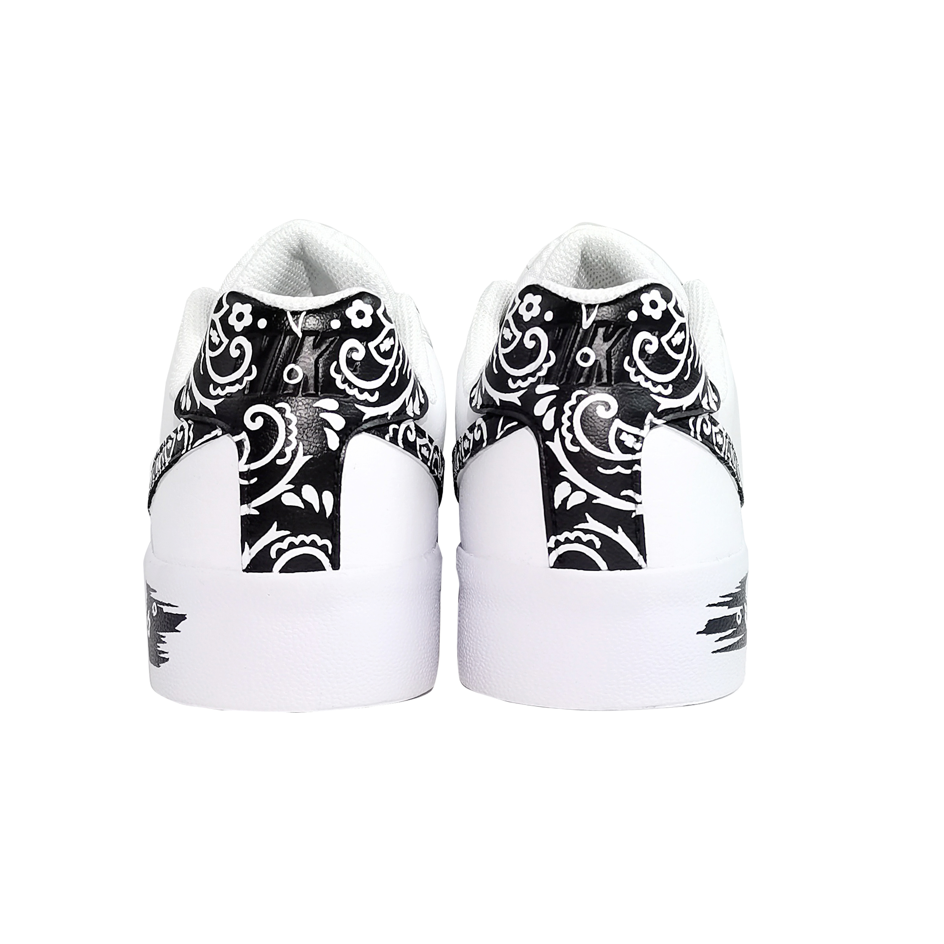 Purchase 【客製化運動鞋】 Nike Court Royale Ac 腰果花設計 街頭嘻哈 潮流簡約 文藝復古 低筒 板鞋 女款 黑白