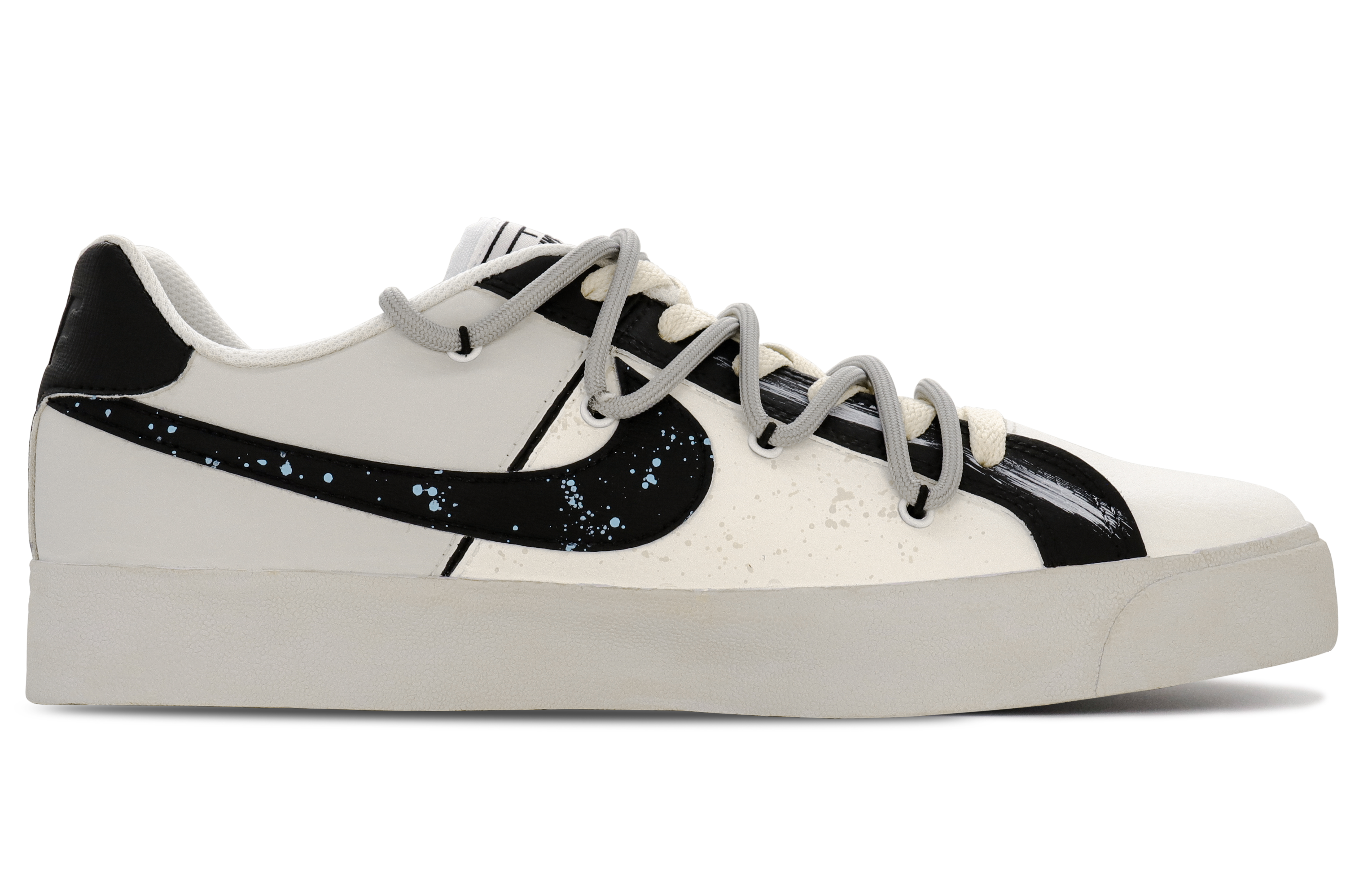 Order 【客製化球鞋】Nike Court Royale Ac 星球日記 台灣風 手繪 塗鴉 低筒 板鞋 女款 灰色