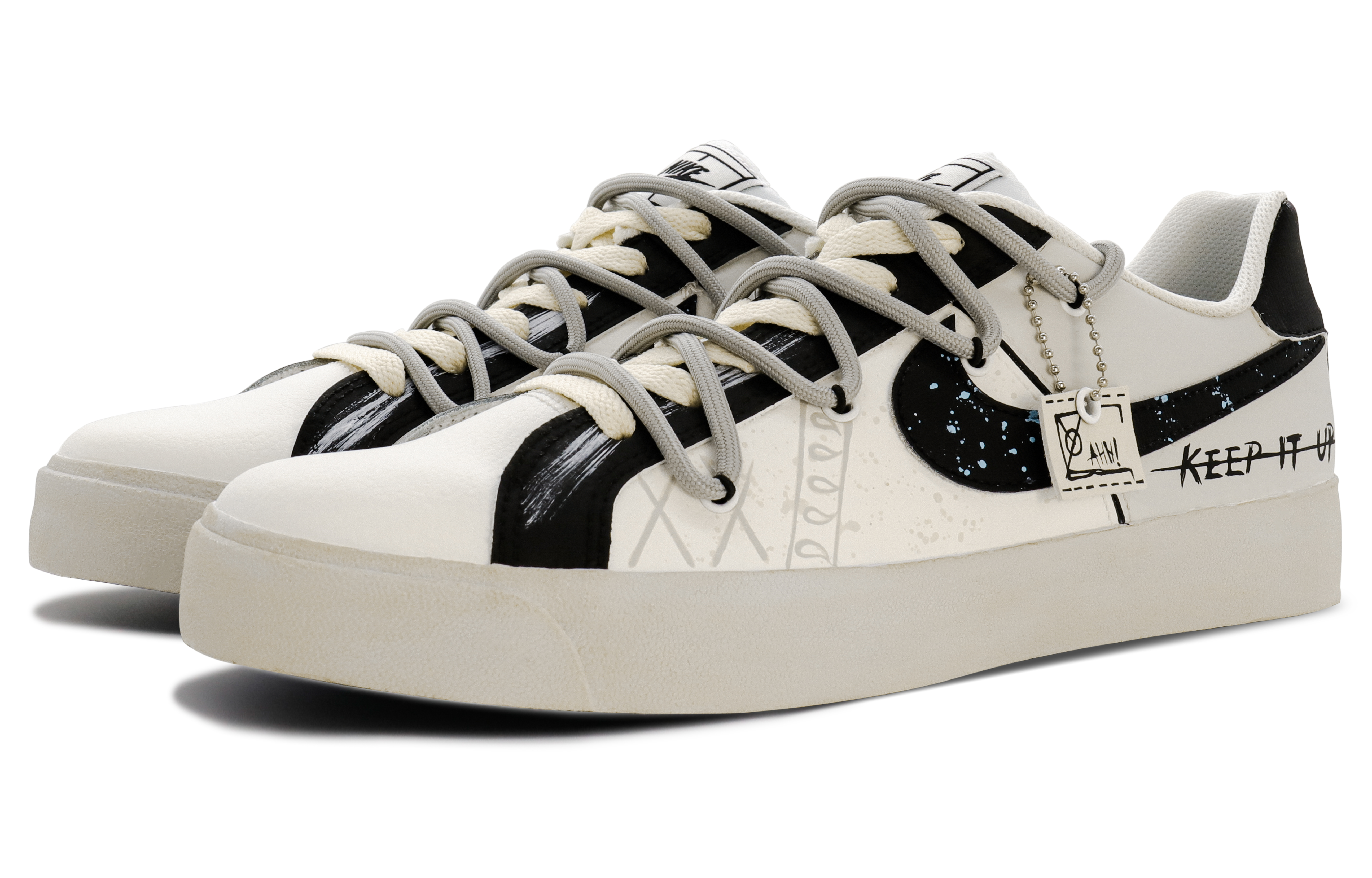 Lookbook 【客製化球鞋】Nike Court Royale Ac 星球日記 台灣風 手繪 塗鴉 低筒 板鞋 女款 灰色