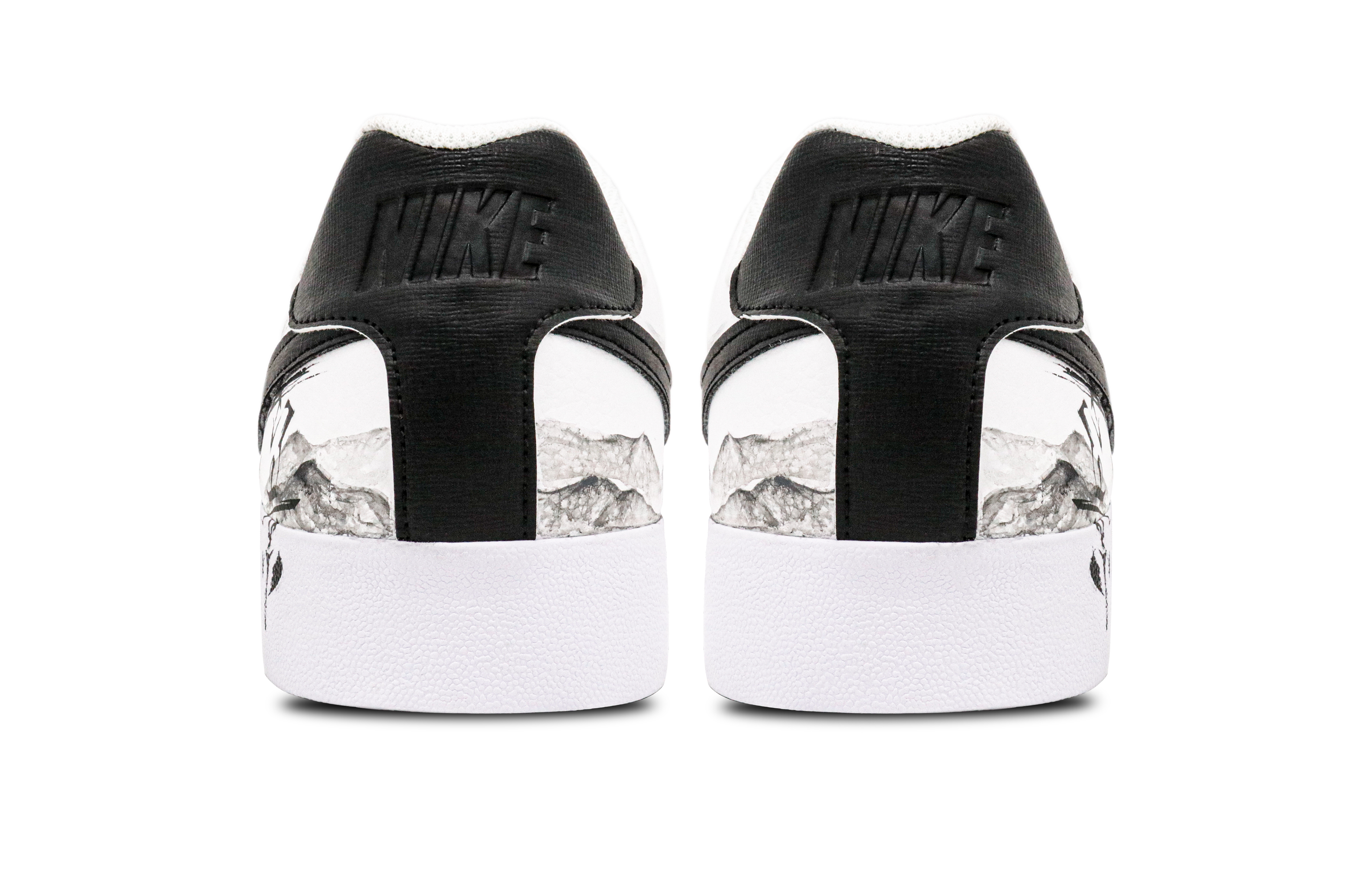 Shop (W) 나이키 코트 로얄 AC '블랙/화이트' (커스텀) AO2810-102(Team31-女款水墨韵江南)