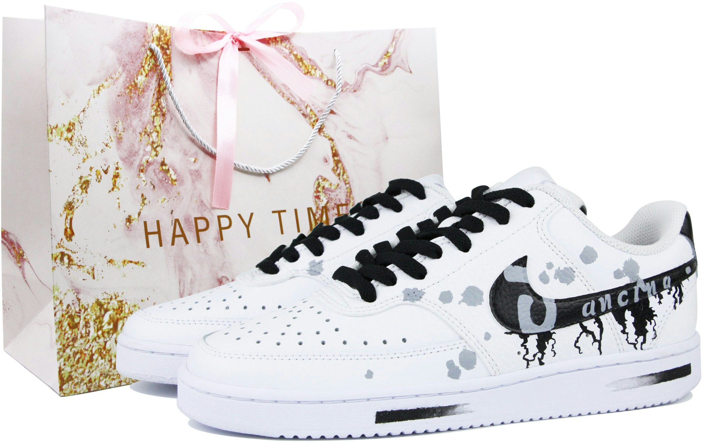 custom-shoes-women-nike-court-vision-1-ink-splash-black-white