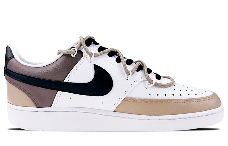 Order 【定製球鞋】 Nike Court Vision 1 禮盒 撞色 摩卡咖啡 油漆條 解構 低幫 板鞋 女款 白卡其
