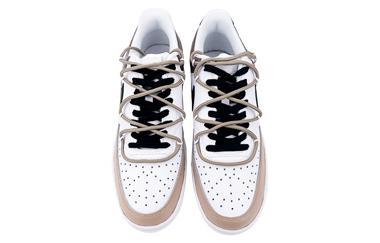 Shop 【定制球鞋】Nike Court Vision 1 MAY製造 情侶 撞色 摩卡 咖啡 油漆條 解構 低幫 板鞋 女款 卡其