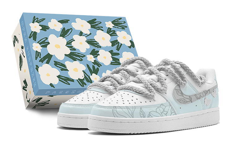 [Custom Shoes] (W) Nike Court Vision 1 'Spring Renewal Floral Dance Blue White'