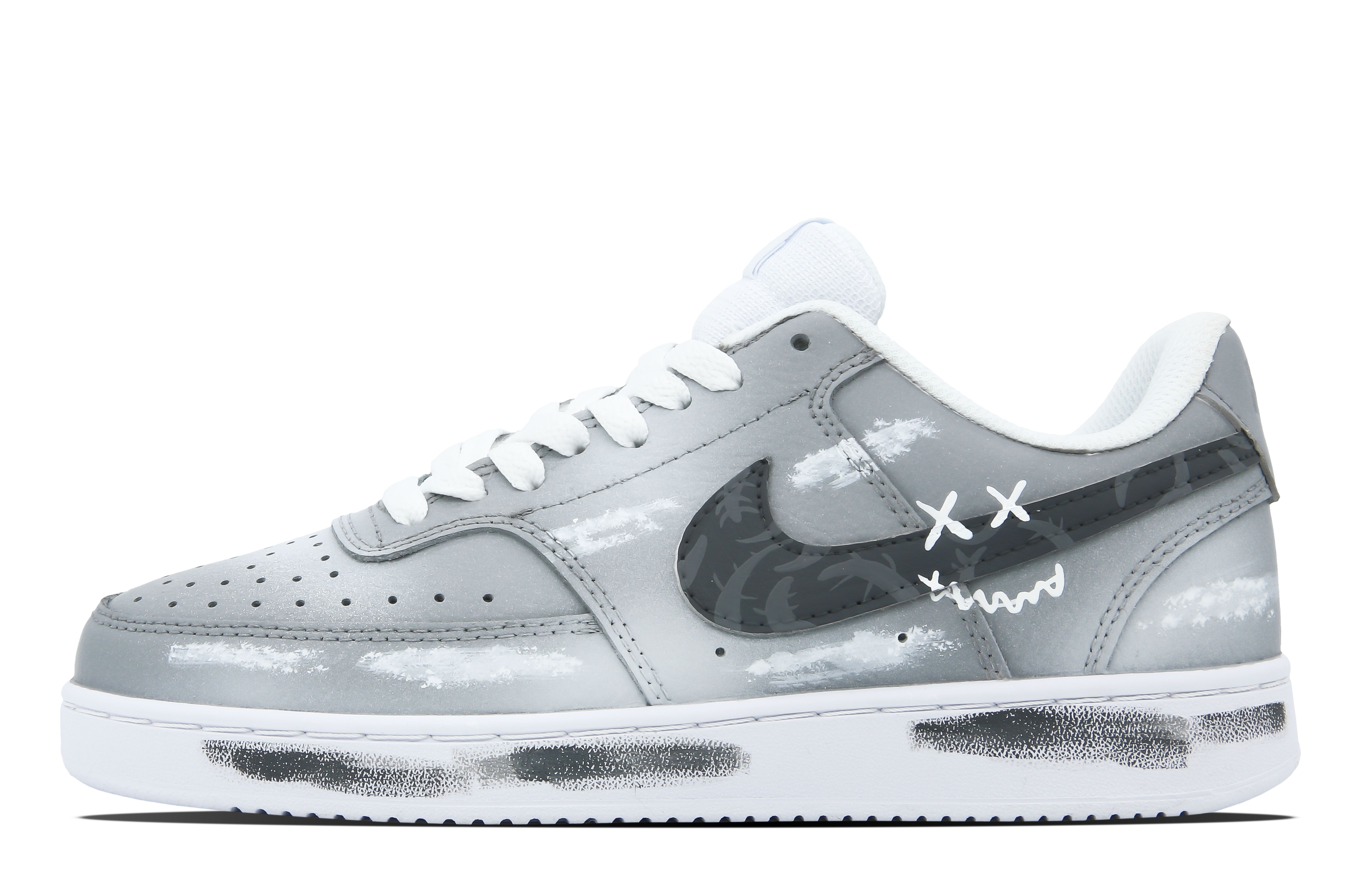 Buy (W) Nike Court Vision 1 Pintadas "Thorn Mist" Gris/Blanco CD5434-100(Team60-女款荆棘云雾)