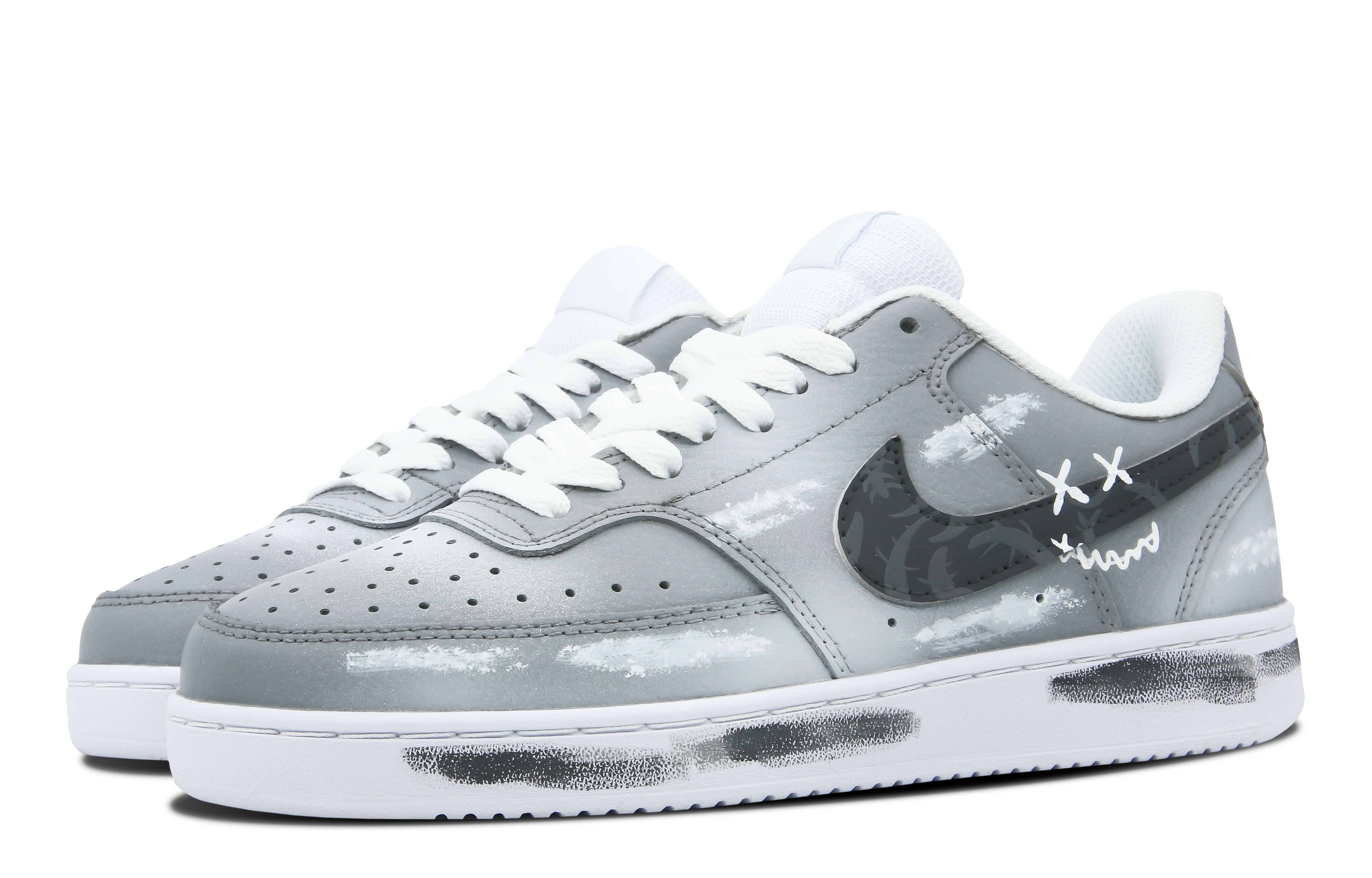 Lookbook (W) Nike Court Vision 1 Pintadas "Thorn Mist" Gris/Blanco CD5434-100(Team60-女款荆棘云雾)