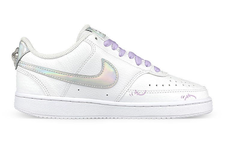 [Custom Shoes] (W) Nike Court Vision 1 'White Purple - Laser Grape Chain' 圖 2