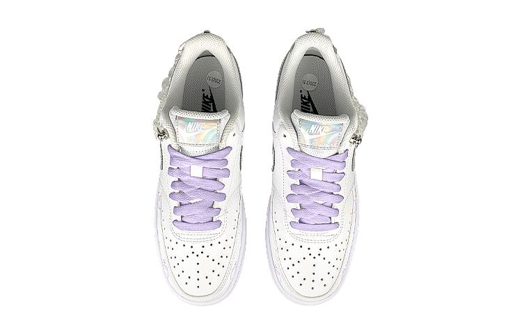 [Custom Shoes] (W) Nike Court Vision 1 'White Purple - Laser Grape Chain' 圖 4