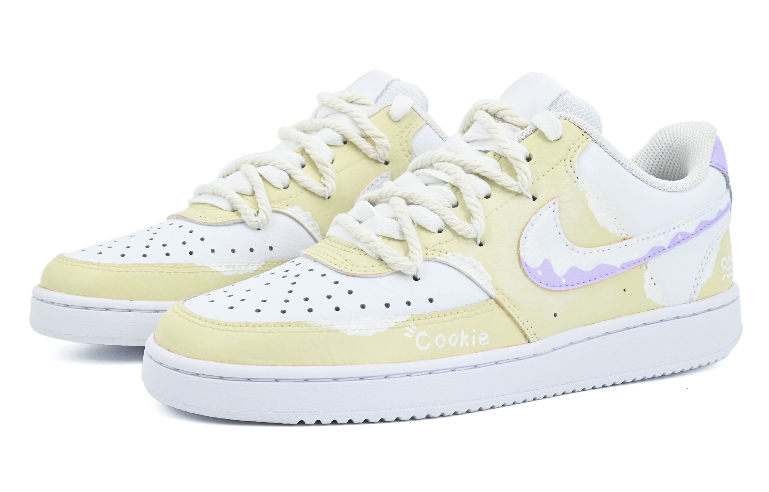 [Custom Shoes] (W) Nike Court Vision 1 'Yam Cookie Graffiti' 圖 3