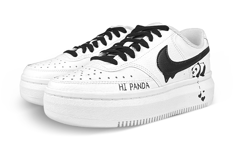 [Custom Shoes] (W) Nike Court Vision 1 Alta 'Black White - Guofeng' 圖 3