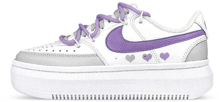 custom-shoes-women-nike-court-vision-1-alta-grey-white-purple-grape-heart