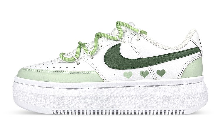 [Custom Shoes] (Women) Nike Court Vision 1 Alta 'Green Grape Hearts'