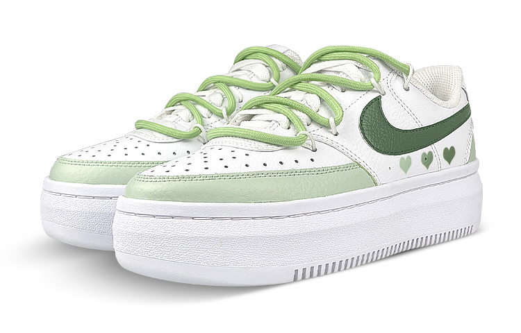 Lookbook [Custom Shoes] (Women) Nike Court Vision 1 Alta 'Gradient Deconstructed White-Green'