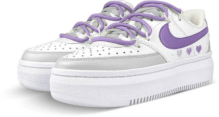 【定製球鞋】 Nike Court Vision 1 Alta 紫葡萄 愛心 解構 漸變 低筒 板鞋 女款 灰白紫 Lookbook 【定製球鞋】 Nike Court Vision 1 Alta 紫葡萄 愛心 解構 漸變 低筒 板鞋 女款 灰白紫