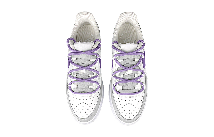 Shop 【定製球鞋】 Nike Court Vision 1 Alta 紫葡萄 愛心 解構 漸變 低筒 板鞋 女款 灰白紫