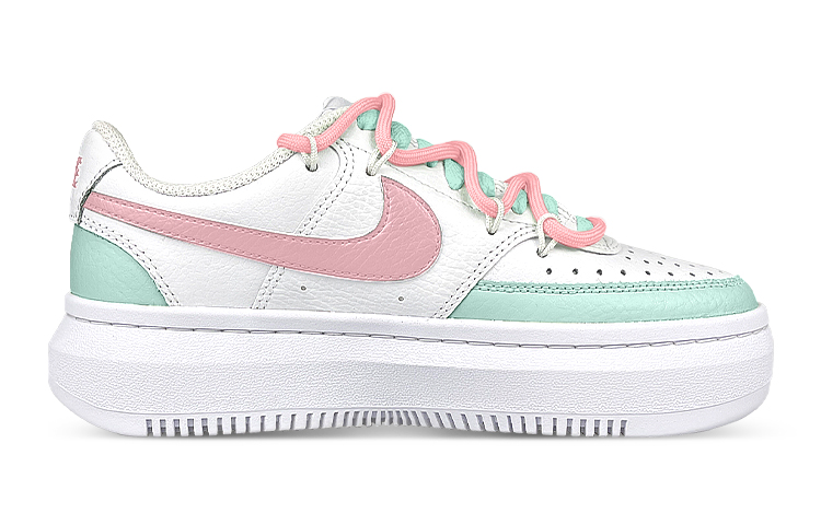 Order (W) [Kasut Custom] Nike Court Vision 1 Alta 'Lychee Heart Gradient Putih Hijau Merah Jambu' DM0113-100(Team47-女A荔枝解)