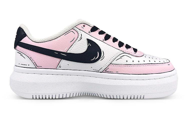 Order (W) [Kasut Custom] Nike Court Vision 1 Alta 'Merah Jambu Putih' DM0113-100(Team58-二次元粉)