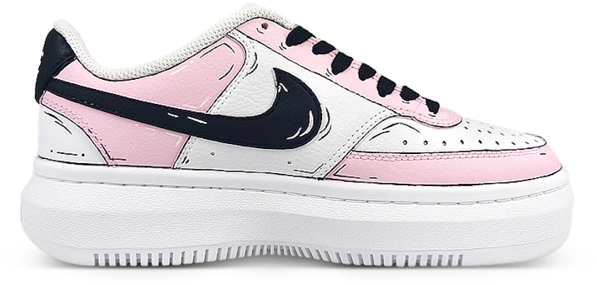 【訂製球鞋】Nike Court Vision 1 Alta 防滑輕便 二次元 可愛粉 甜甜風 低筒 板鞋 女款 粉白 Order 【訂製球鞋】Nike Court Vision 1 Alta 防滑輕便 二次元 可愛粉 甜甜風 低筒 板鞋 女款 粉白