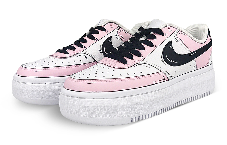 Lookbook (W) [Kasut Custom] Nike Court Vision 1 Alta 'Merah Jambu Putih' DM0113-100(Team58-二次元粉)