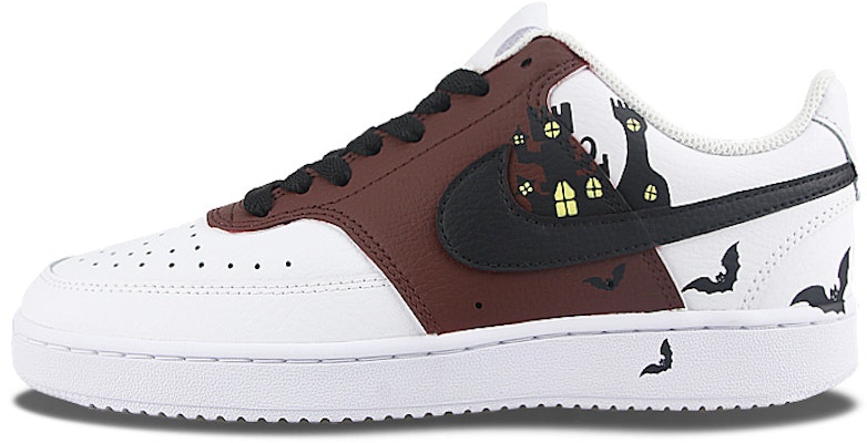 【定製球鞋】Nike Court Vision 1 Low 蝙蝠城堡 復古經典 簡約 防滑耐磨 低筒 滑板鞋 女款 白棕 Buy 【定製球鞋】Nike Court Vision 1 Low 蝙蝠城堡 復古經典 簡約 防滑耐磨 低筒 滑板鞋 女款 白棕