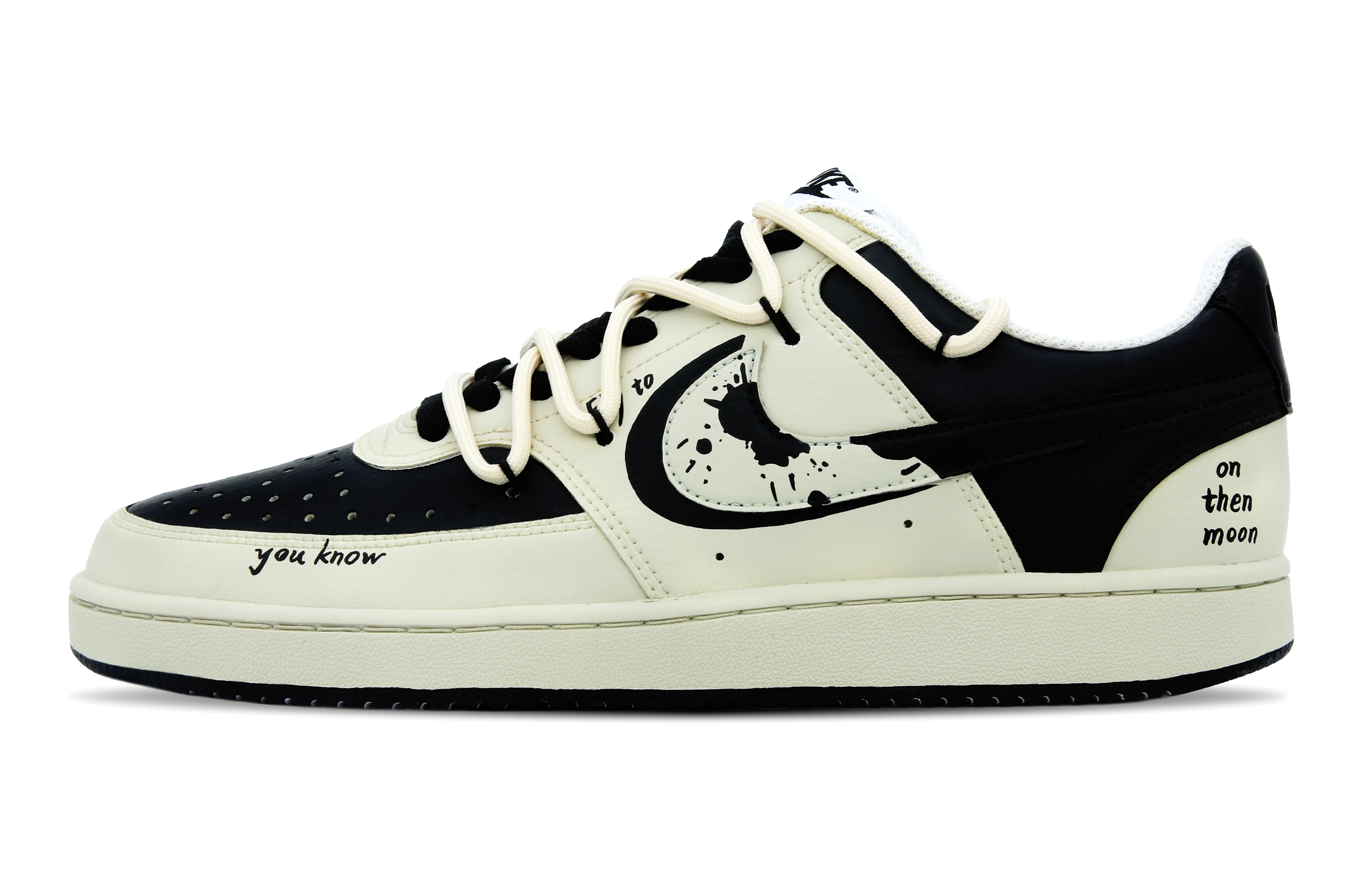 [Custom Shoes] (W) Nike Court Vision 1 Low 'Beige Black'