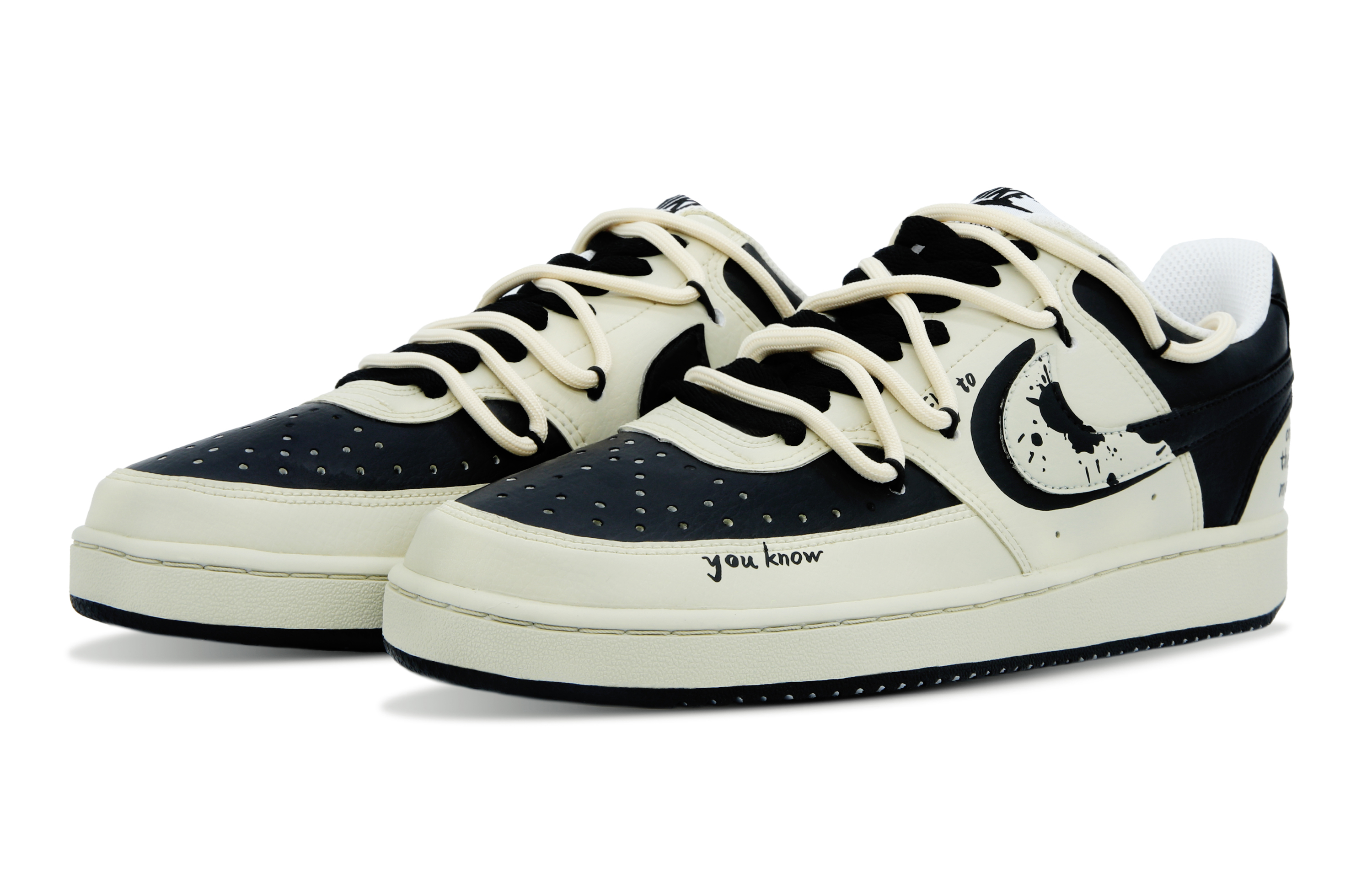 [Custom Shoes] (W) Nike Court Vision 1 Low 'Beige Black' 圖 3