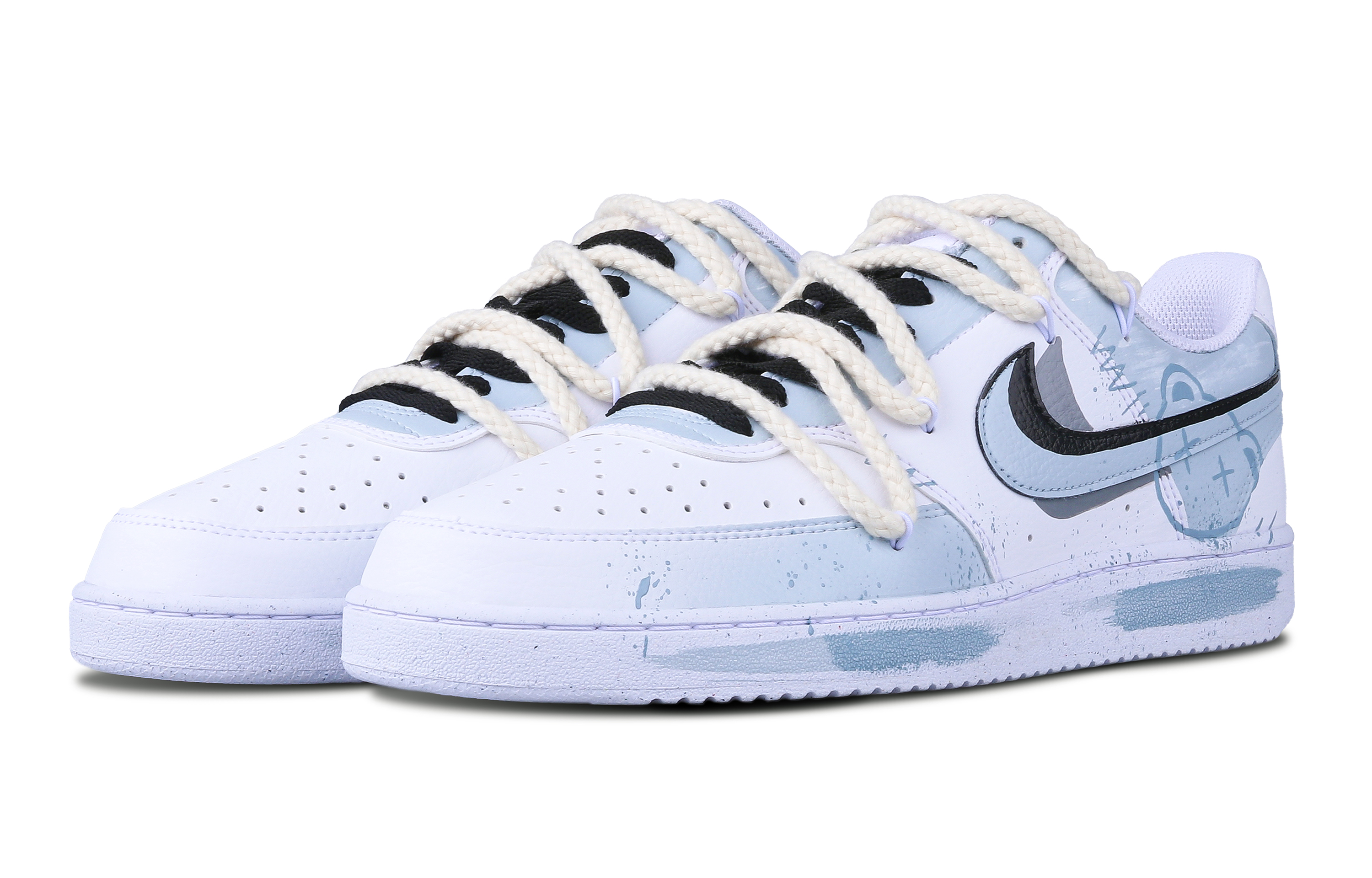[Custom Shoes] (W) Nike Court Vision 1 Low 'Blue White Dream Bear' 圖 4