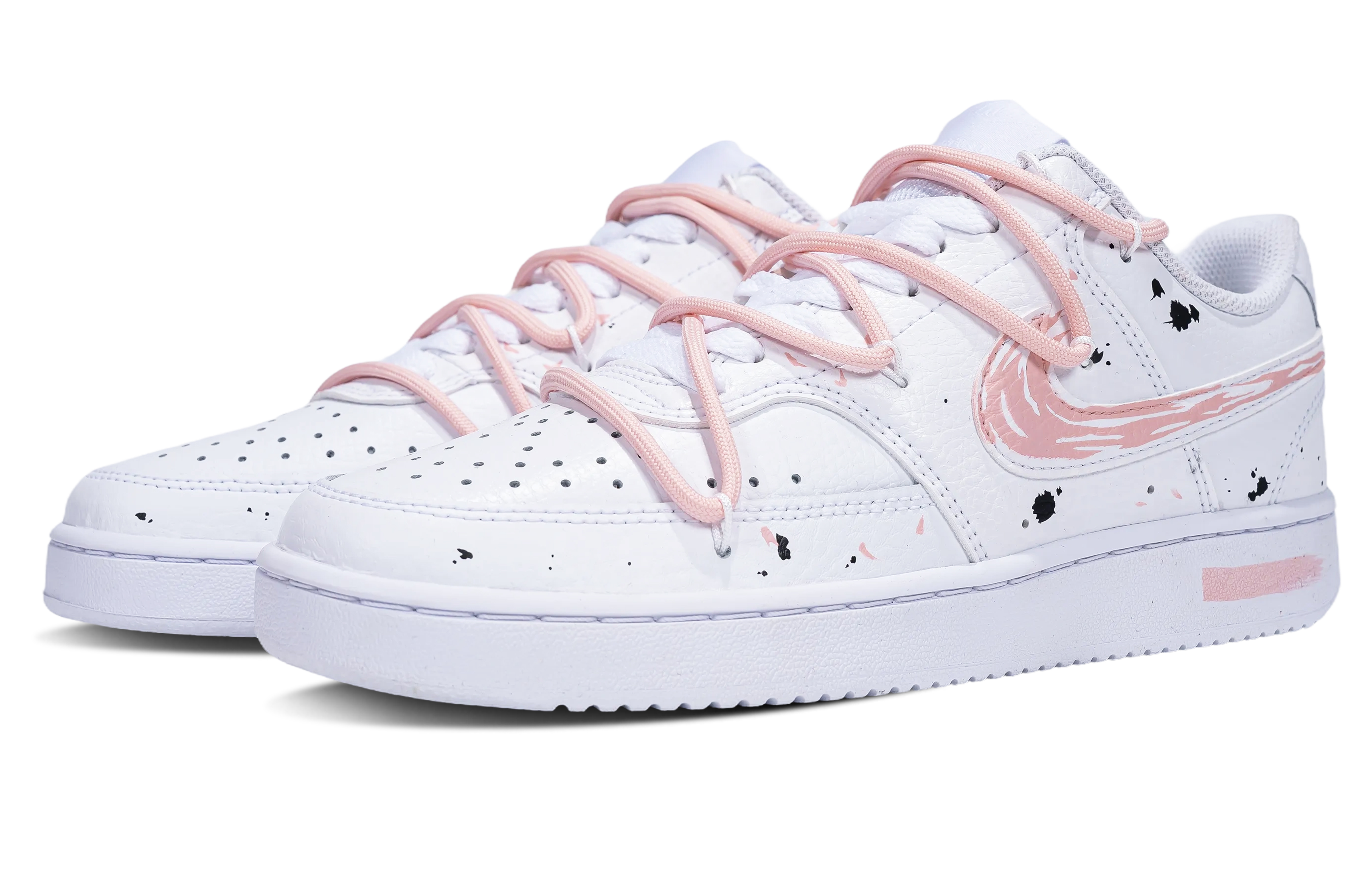 [Custom Shoes] (W) Nike Court Vision 1 Low 'Chinese Ink Splash - White Pink' 圖 3
